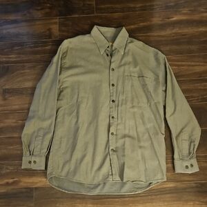 100% Cotton Jack Lipson Men's Olive Button-Down Shirt
